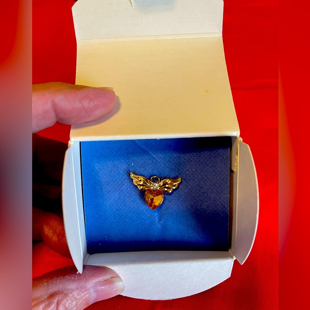 Avon, November simulated birthstone, angel pin, never worn